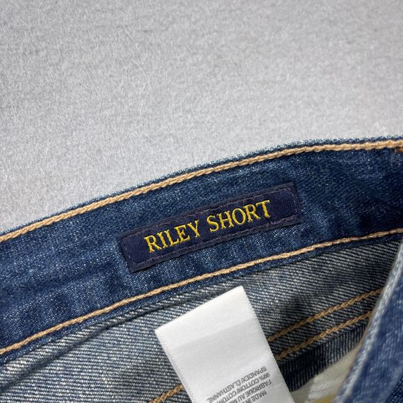 Lucky Brand Shorts Women 29 Distressed Cutoff Denim Lace Trim Blue Jean Y2K - Picture 7 of 10